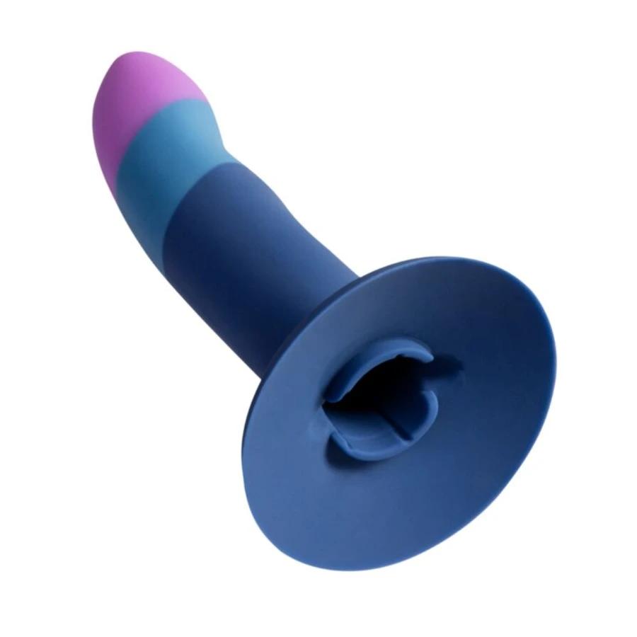 ROMP - PICCOLO HARNESS + SILICONE DILDO WITH TRICOLOR SUCTION CUP 14 CM